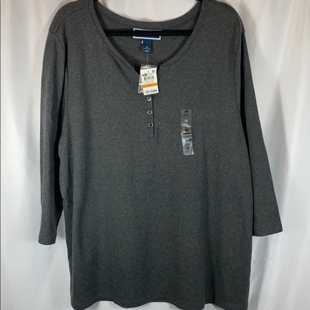 Karen Scott Charcoal Heather Top